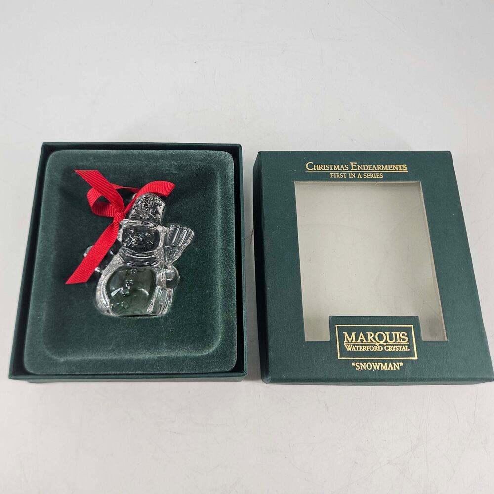 Marquis by Waterford Crystal Snowman Christmas Endearments Ornament
